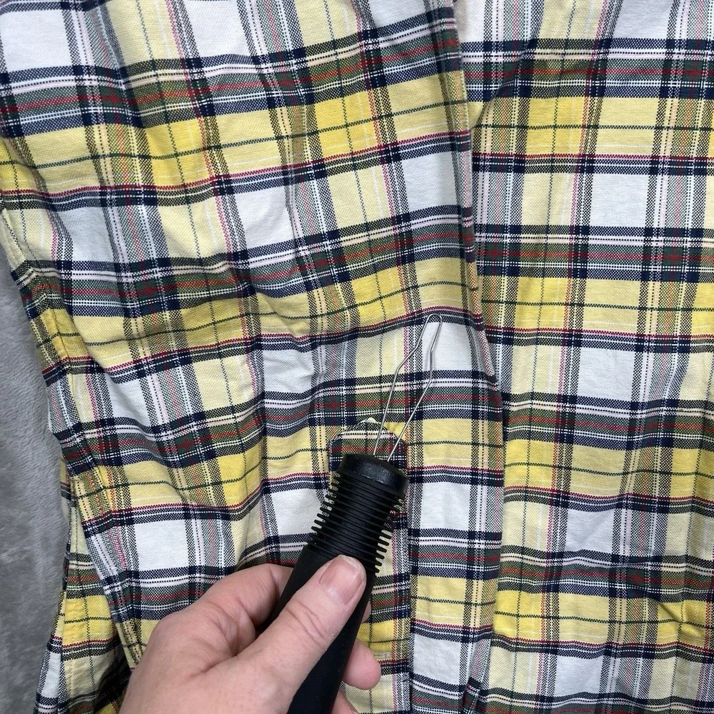Polo Ralph Lauren Shirt XL 90s VTG Yellow Cotton Plaid Flannel Button READ